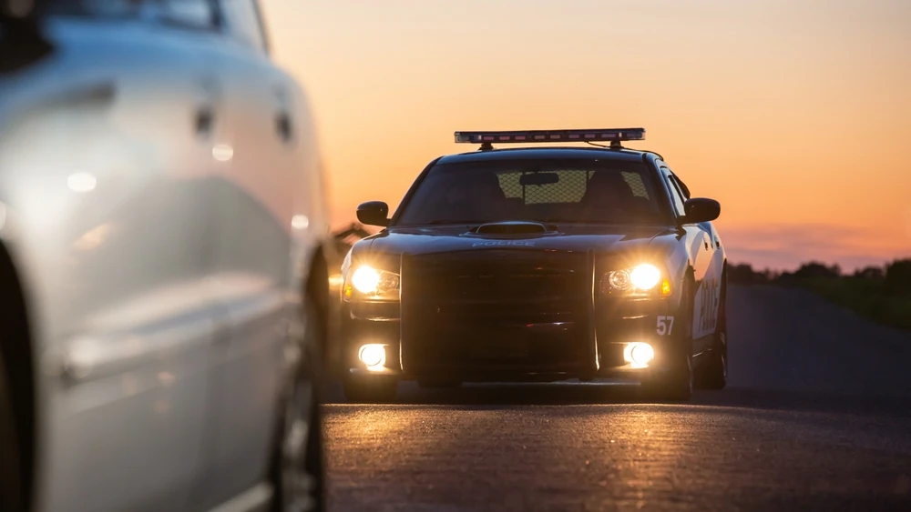 car fleeing from cop
