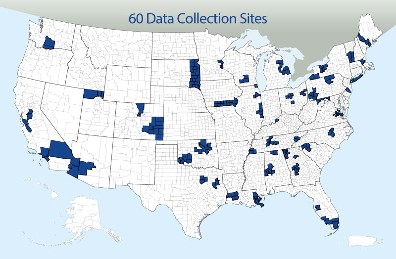 NHTSA Crash Report Sampling System (CRSS) sample design map