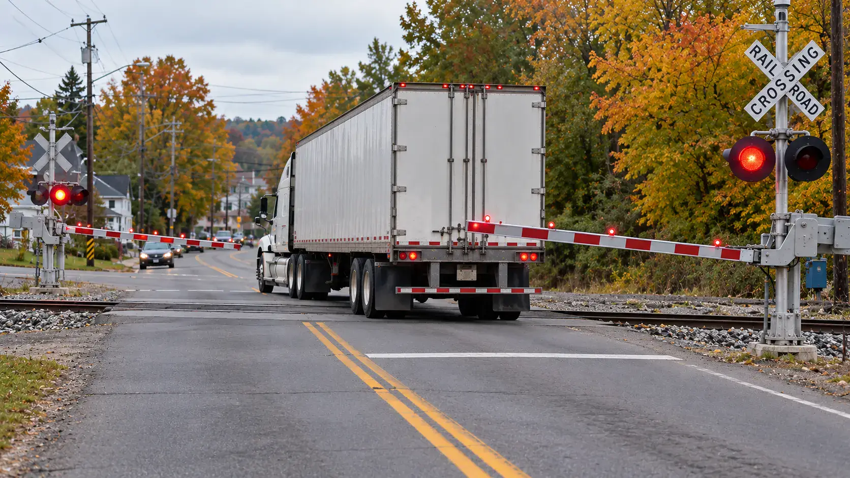 Accident at railroad crossing.