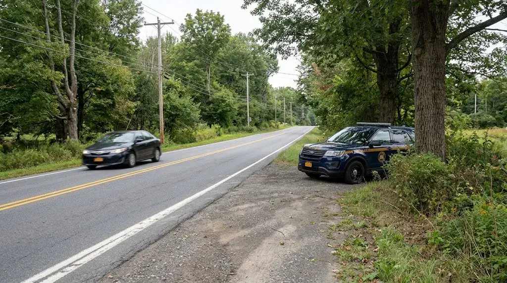 Image of a speeding ticket with redacted information
