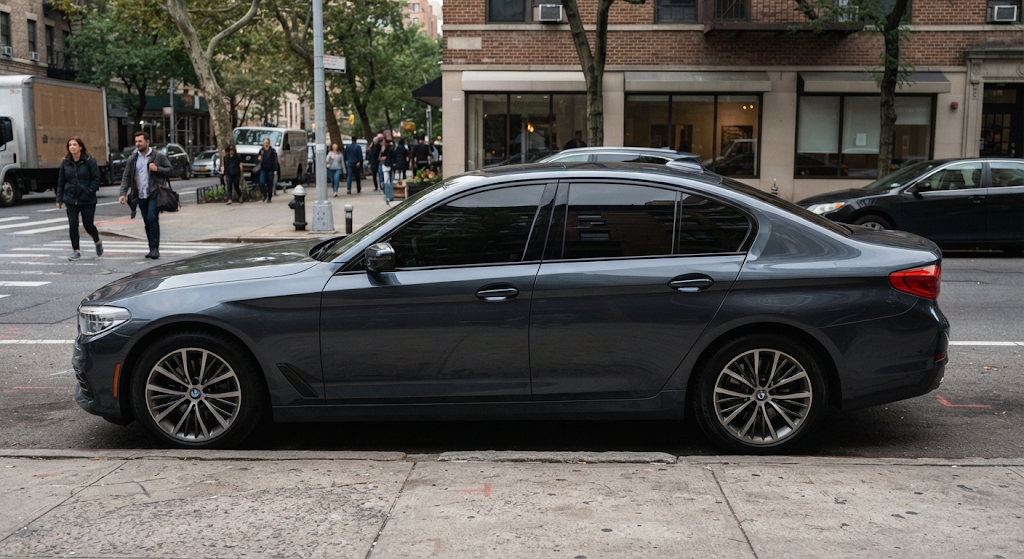 Vehicle with illegal tints parked in NYC