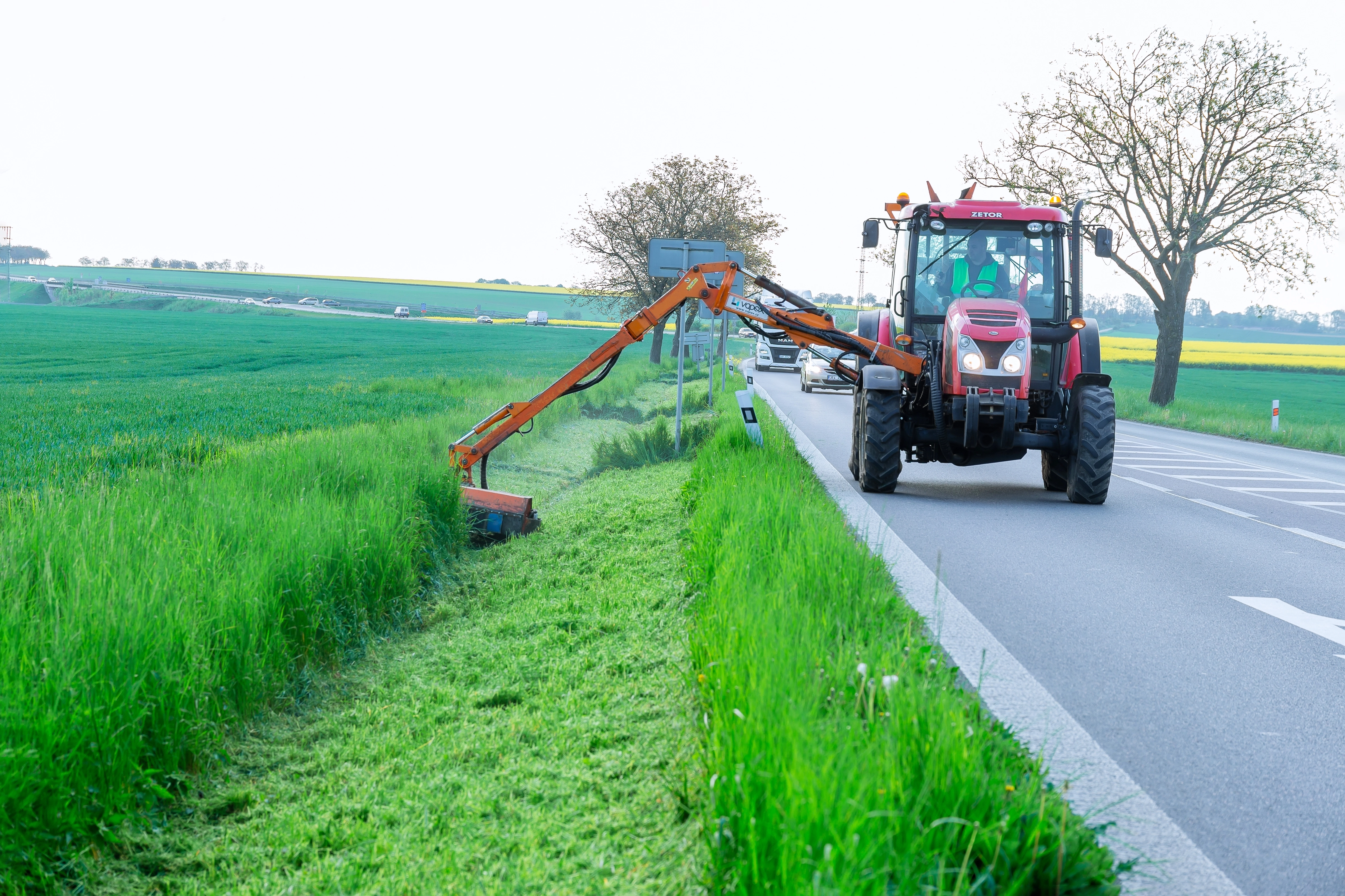 Transport of farm equipment on a rural road